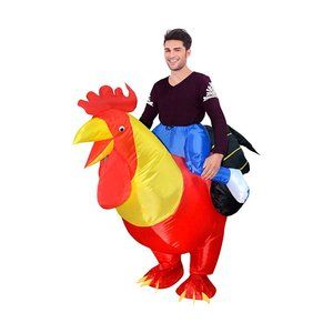 Riding Red Rooster Inflatable Costume